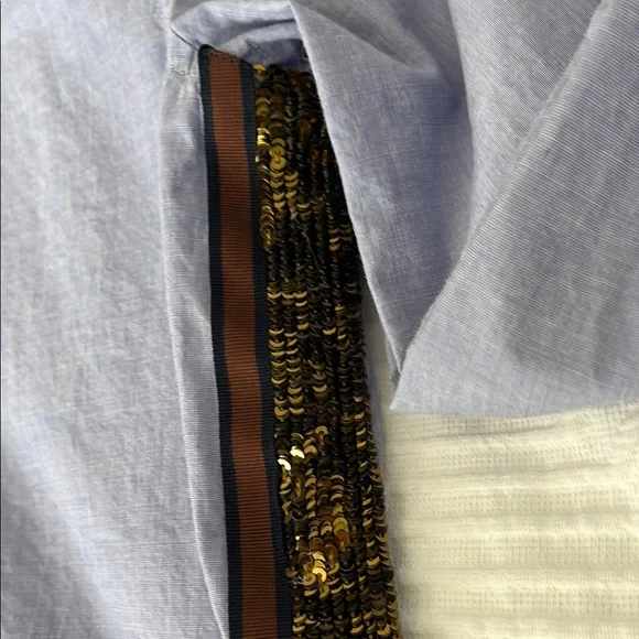 J. Crew Blue Sequin Button-Up Shirt - Picture 6 of 12